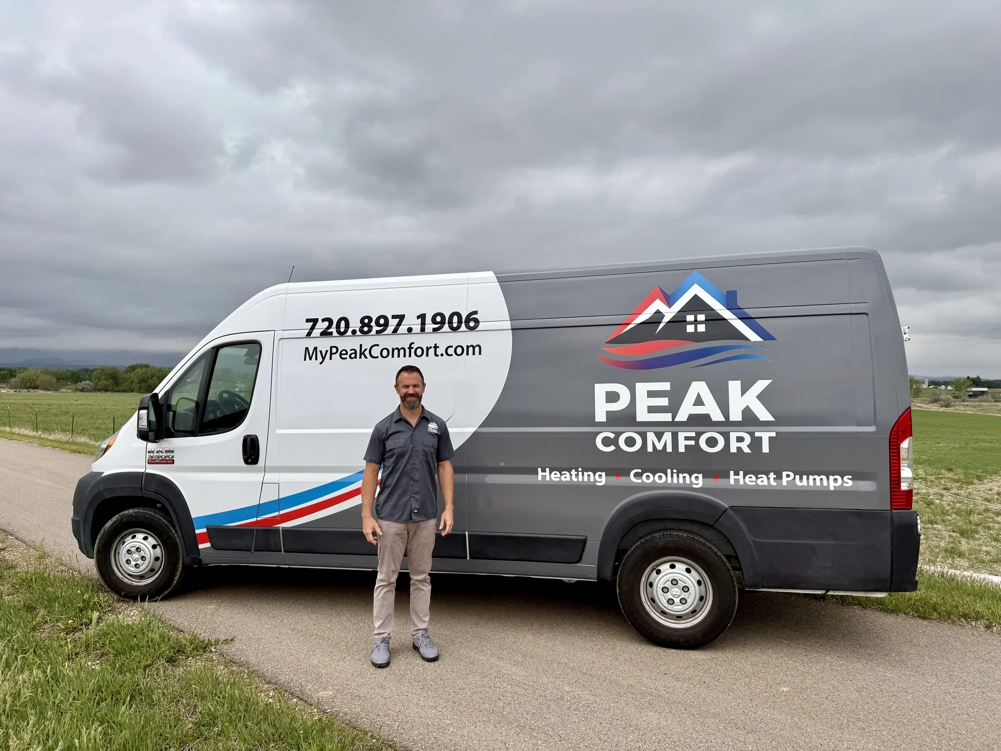 Peak Comfort service van in Colorado